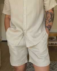 European Linen 7 Drawstring Beach Shorts Driftwood Kaleb-Ohlemacher-Zechariah-Lee 4x5 Thumbnail