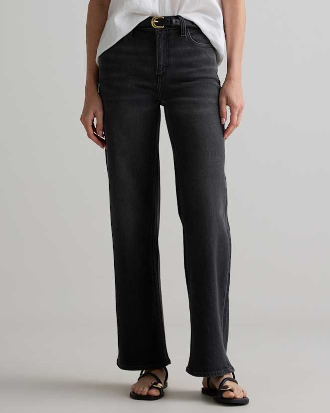 Charcoal Black Bella Stretch Relaxed Straight Jeans