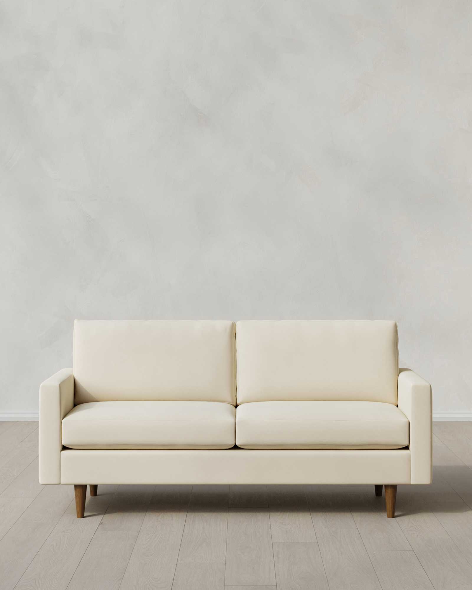 Midcentury Sofa 6ft Performance Velvet Ivory