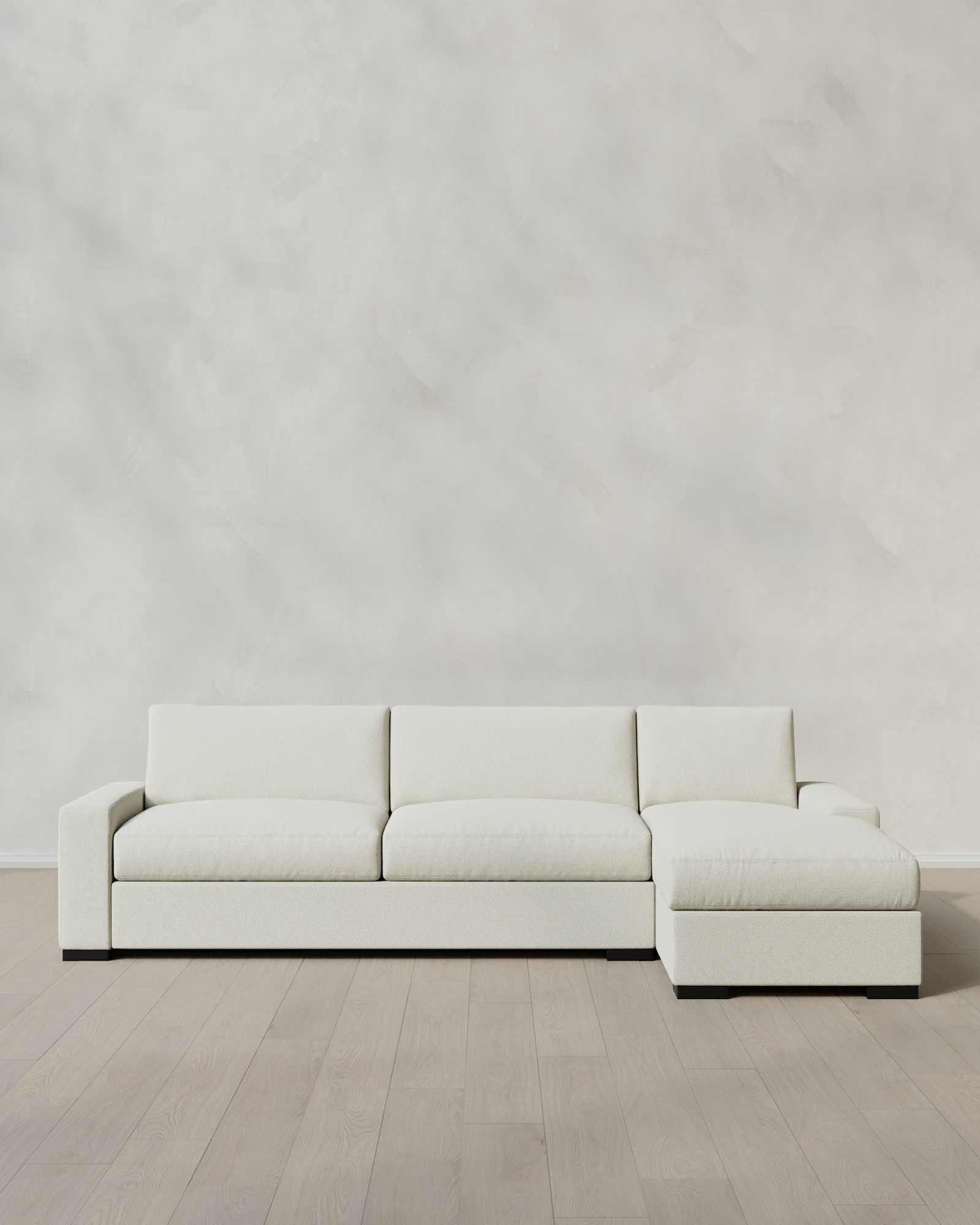 Ivory Stillman Chaise Sectional in Performance Basketweave