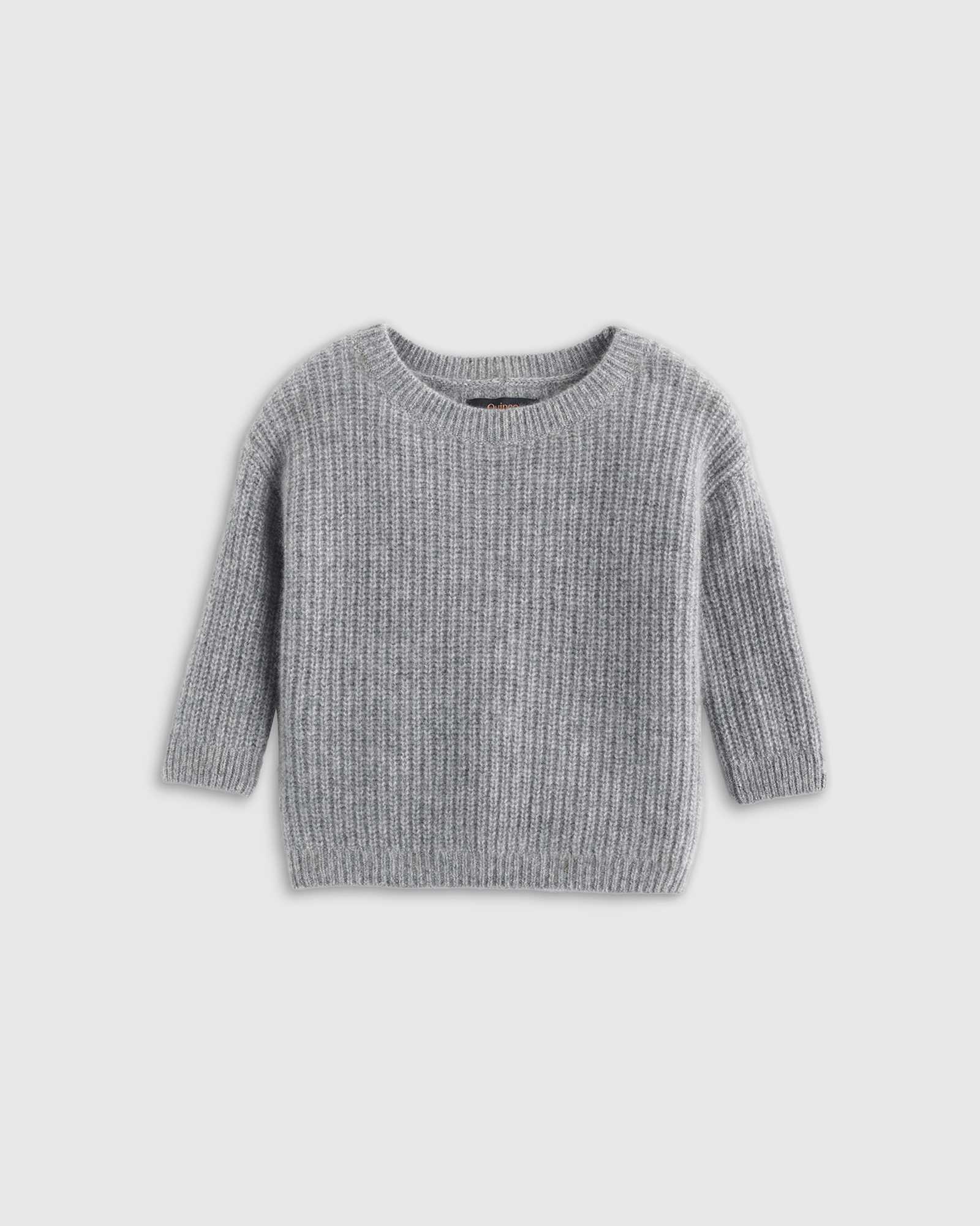 heather-grey Washable Cashmere Fisherman Tunic Sweater