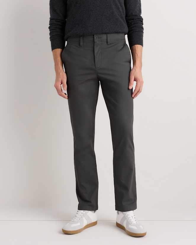 Charcoal Organic Cotton Stretch Chino Pants - Straight