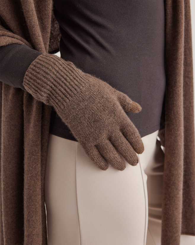 W-GLV-1-BRN 0359 Brown Mongolian Cashmere Gloves