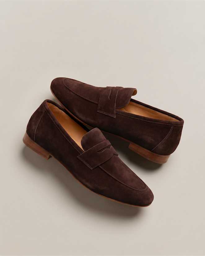 Coffee Bean Italian Suede Penny Loafer