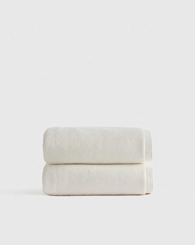 Ivory Plush Organic Turkish Cotton Bath Towel (Set of 2)