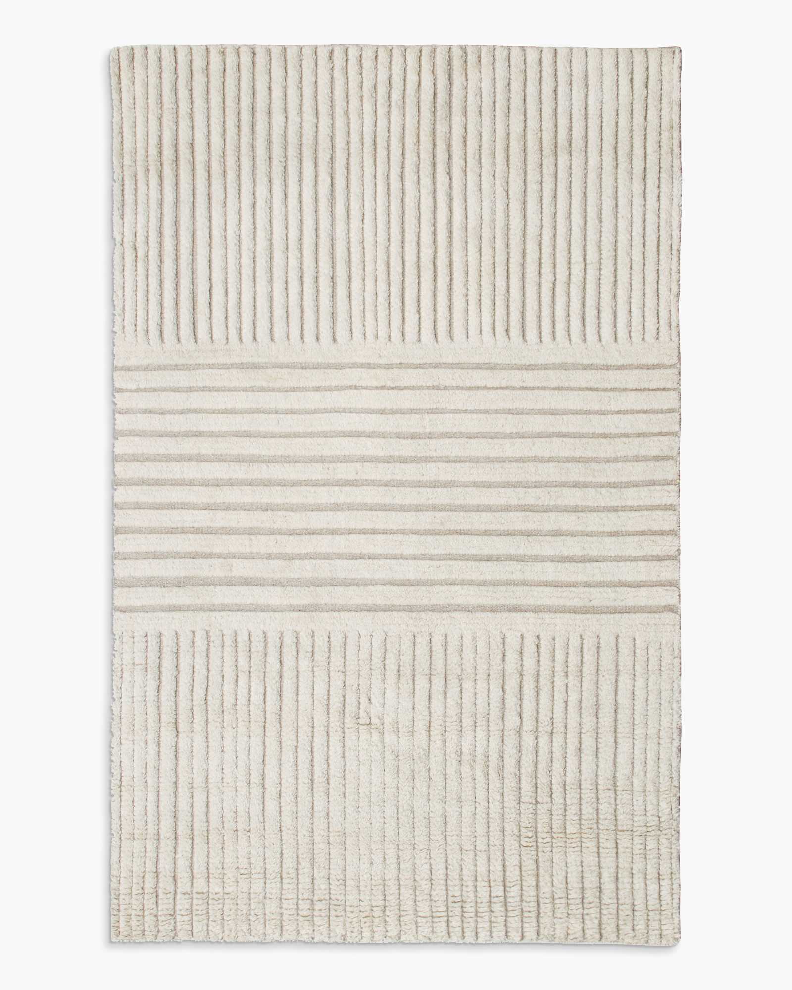 Troy Hand-Knotted Wool Rug 5X8 beige