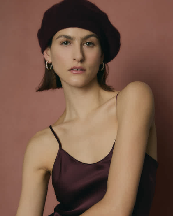 beret Black Mongolian Cashmere Beret