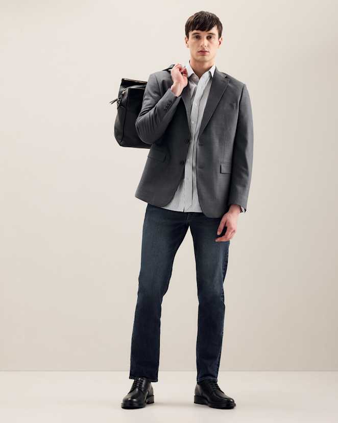 Charcoal Stretch Wool Blazer