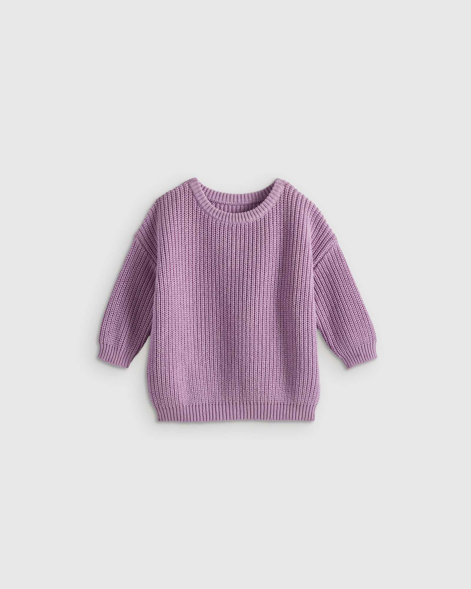 lavender-mist 100% Organic Cotton Fisherman Tunic Sweater