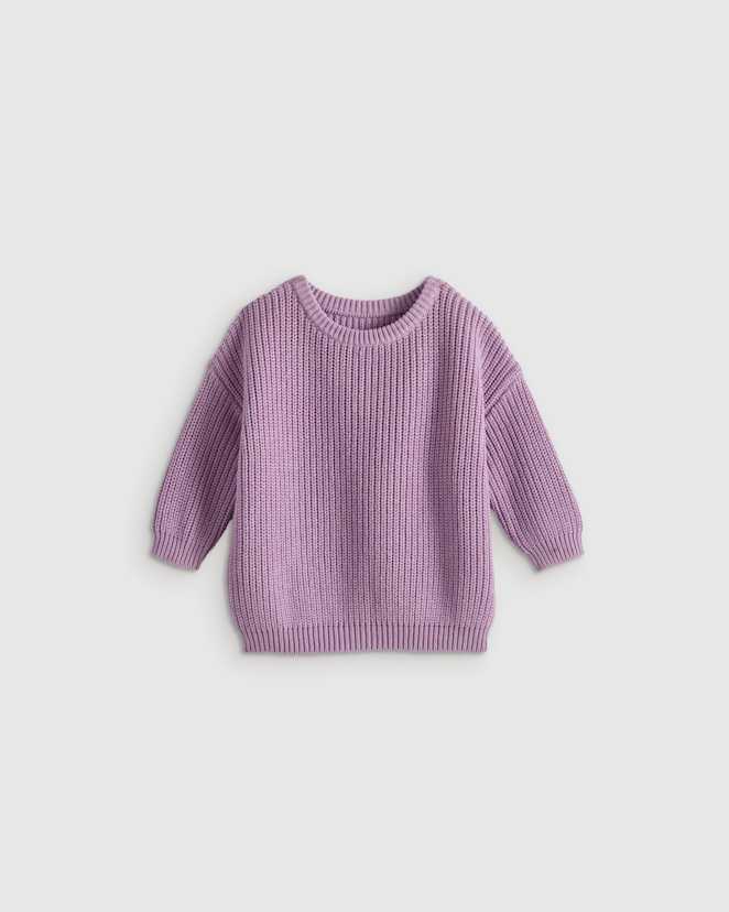 Lavender Mist 100% Organic Cotton Fisherman Tunic Sweater