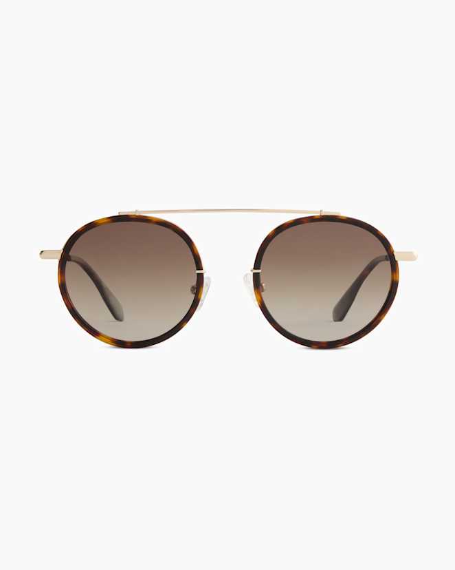 Gold/Tortoise with Brown gradient lens Miami Polarized Stainless Steel Sunglasses