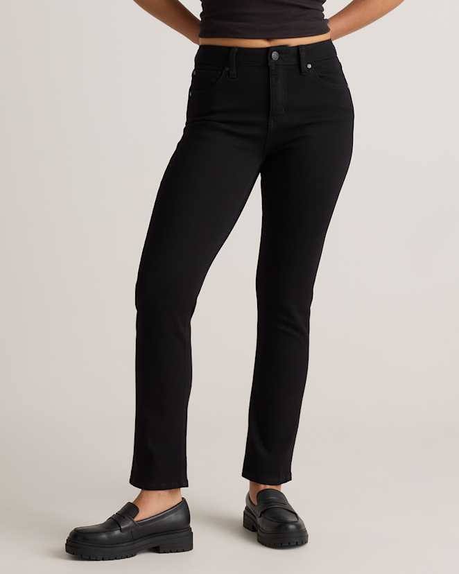 Black Luna Stretch Slim Straight Jeans