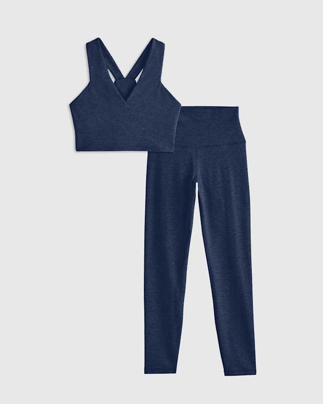 Heather Navy Ensemble très doux Namaste