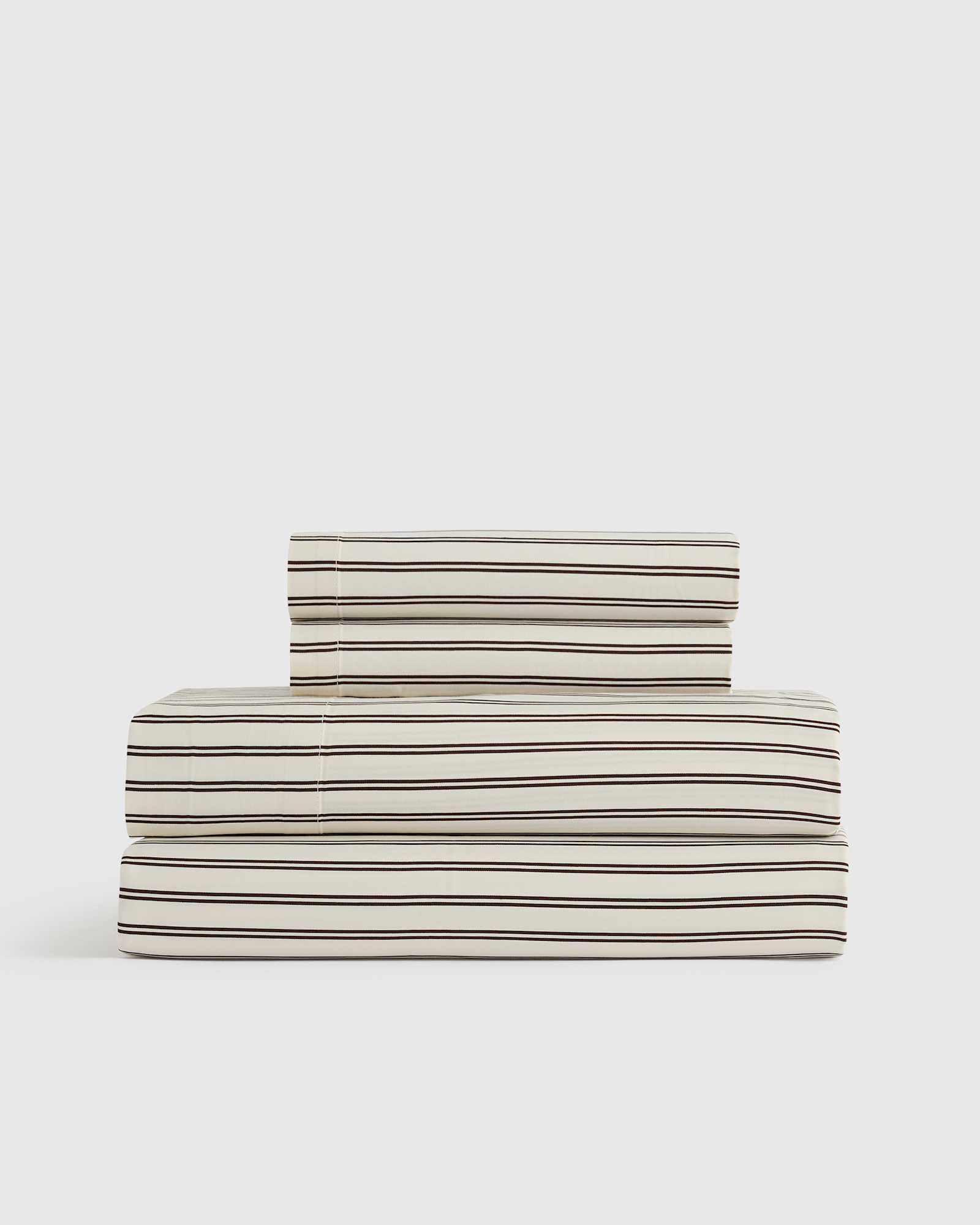 Double Stripe Espresso Bamboo Stripe Sheet Set