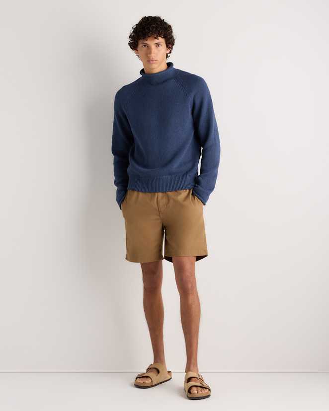 Heather Navy Men's 100% Organic Cotton Rollneck Sweater