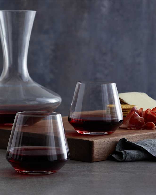 No Color Pure Stemless Red Wine Glass (Set of 6)