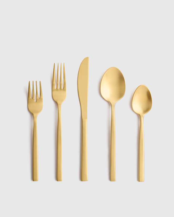 Brushed Gold Arezzo 20 Piece Flatware Set