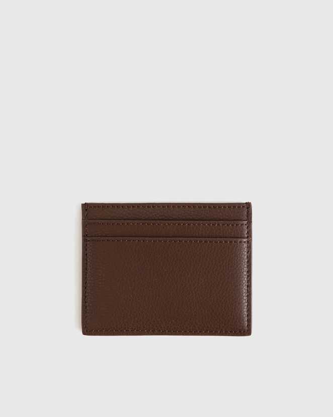 Dark Brown Italian Leather Slim Card Case