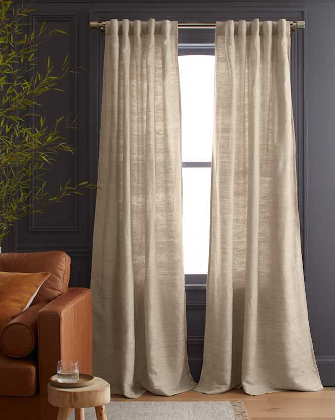 Sand Raw Silk Curtain
