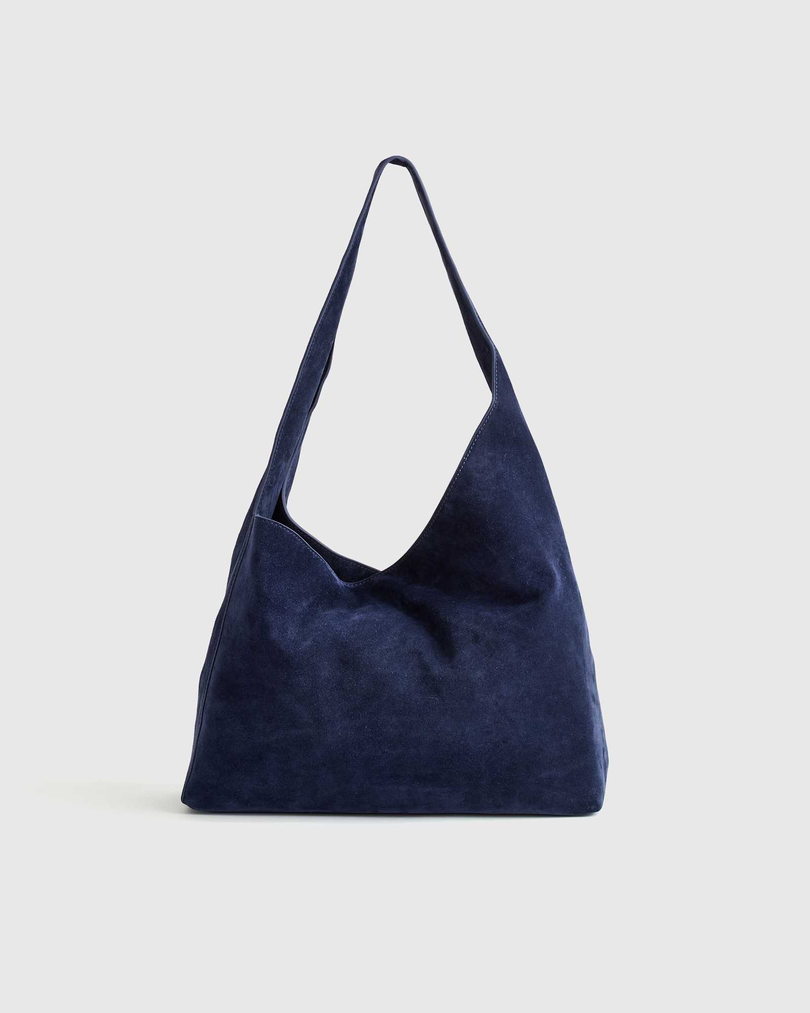 midnight Italian Suede Slouchy Shoulder Bag