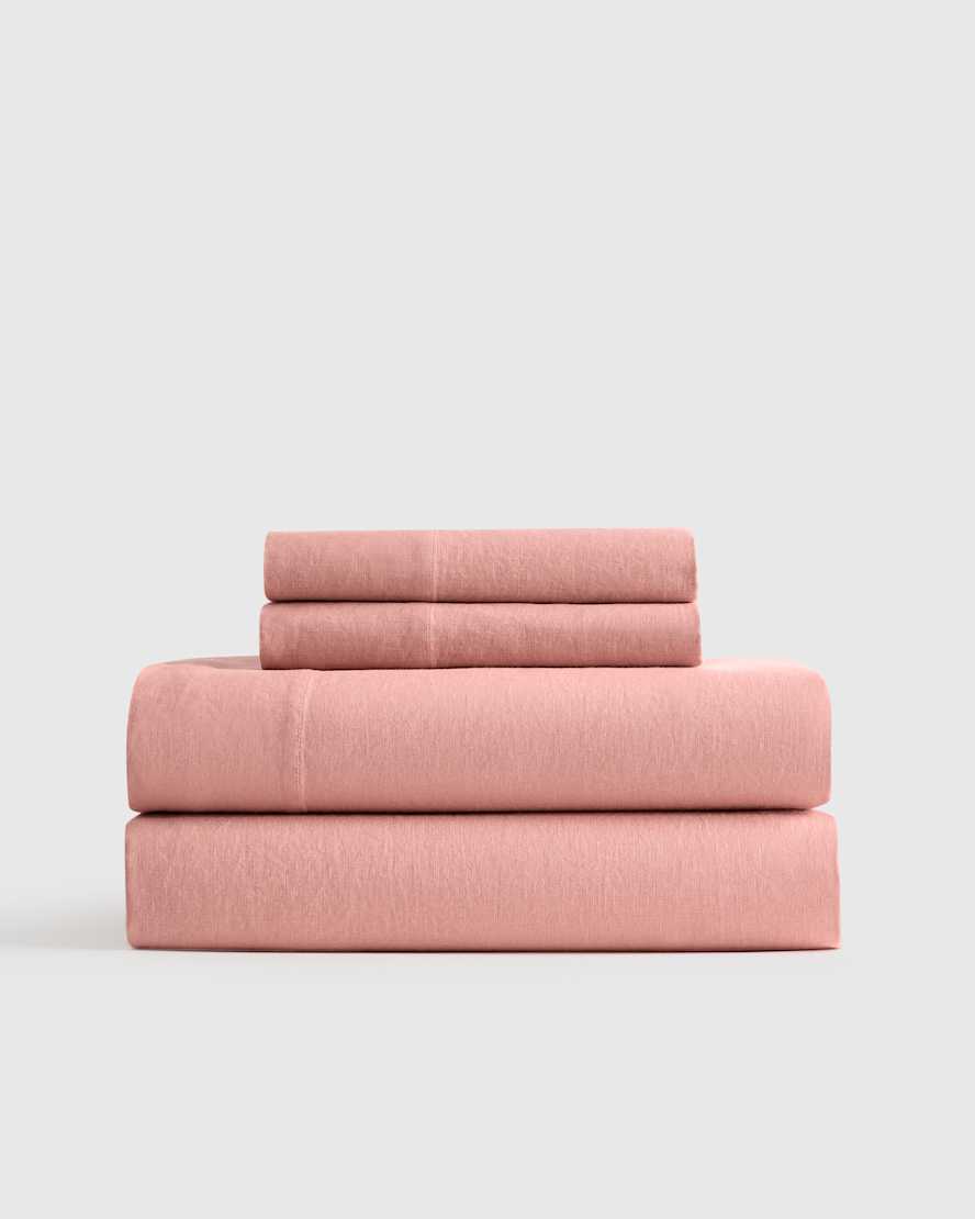 Rose European Linen Sheet Set