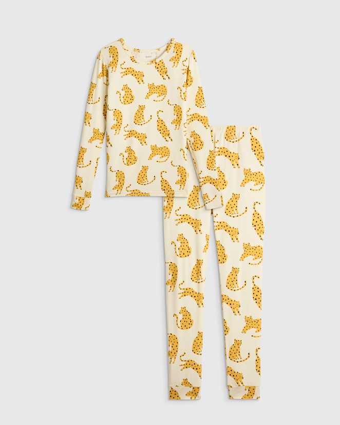 Jungle Cats Bamboo Long Sleeve and Pant Pajama Set