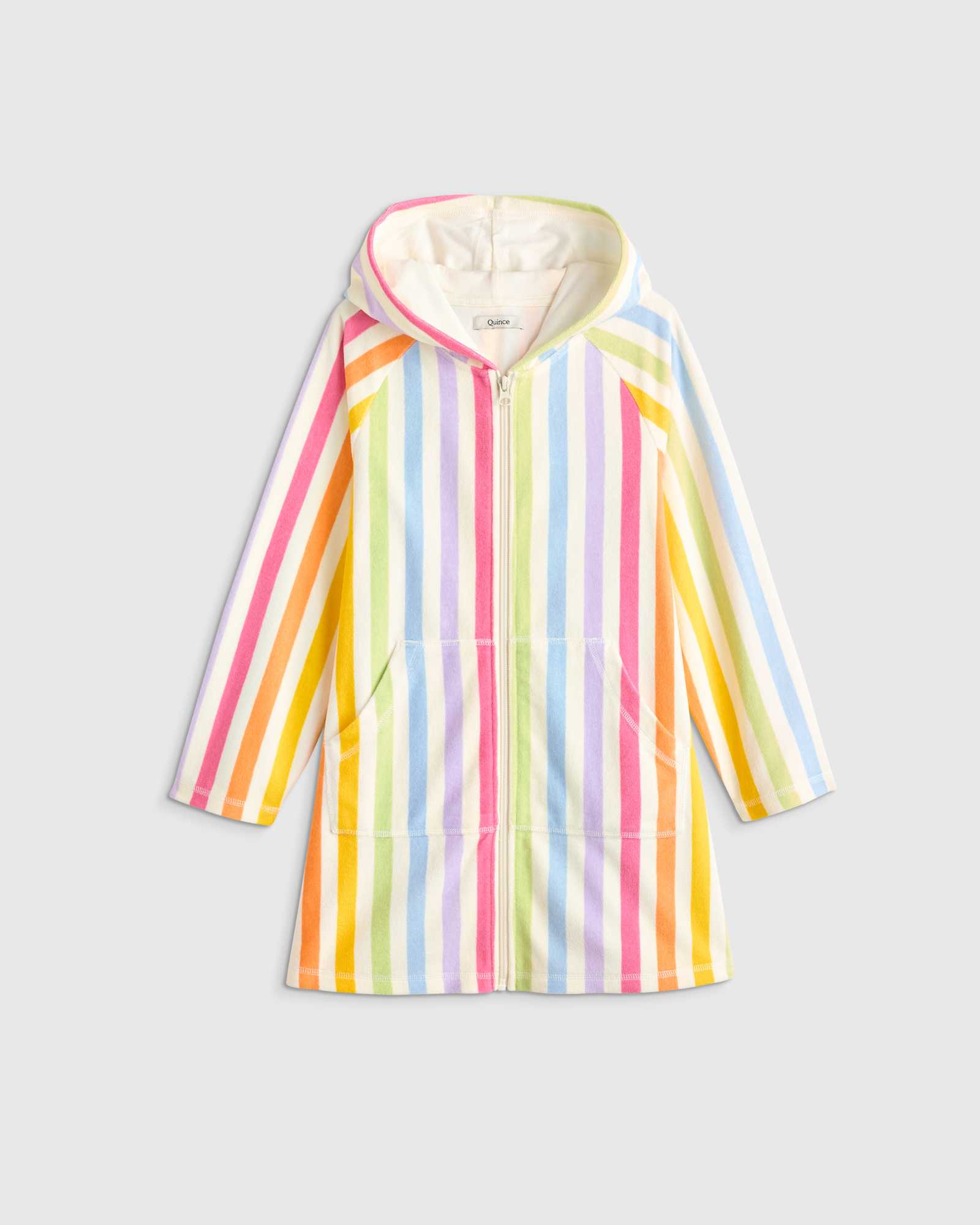 rainbow-stripe Loop Terry Swim Coverup