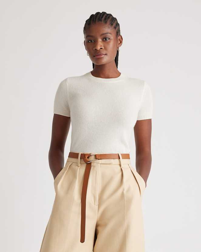 Ivory Mongolian Cashmere Tee