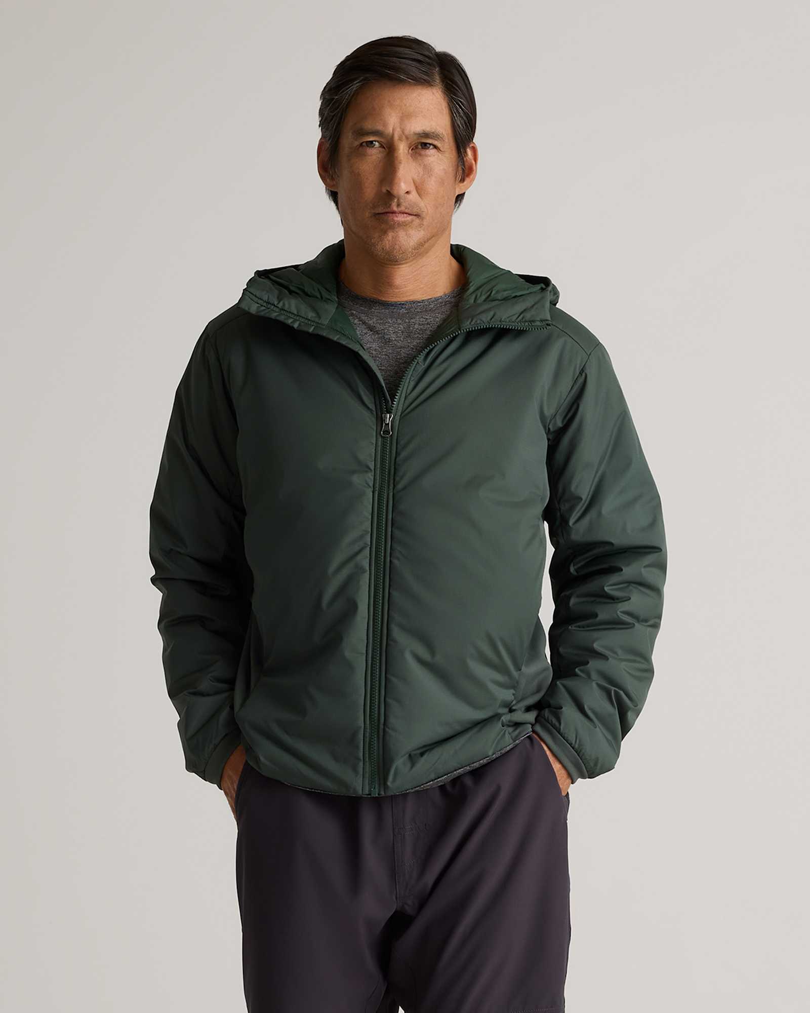 Verdant Pine Hybrid Insulated Lightweight Hooded Jacket