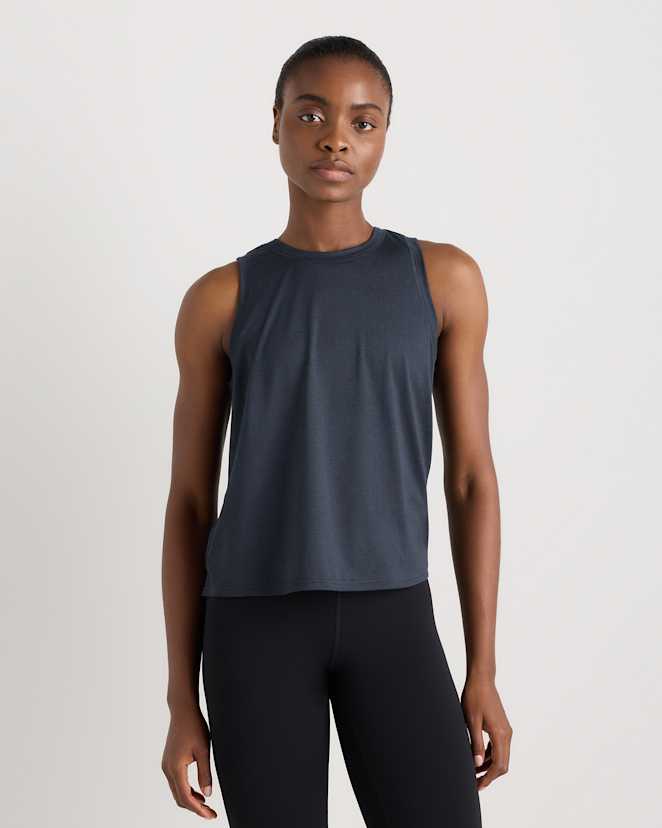 Heather Deep Navy Débardeur en Flowknit Breeze à col montant