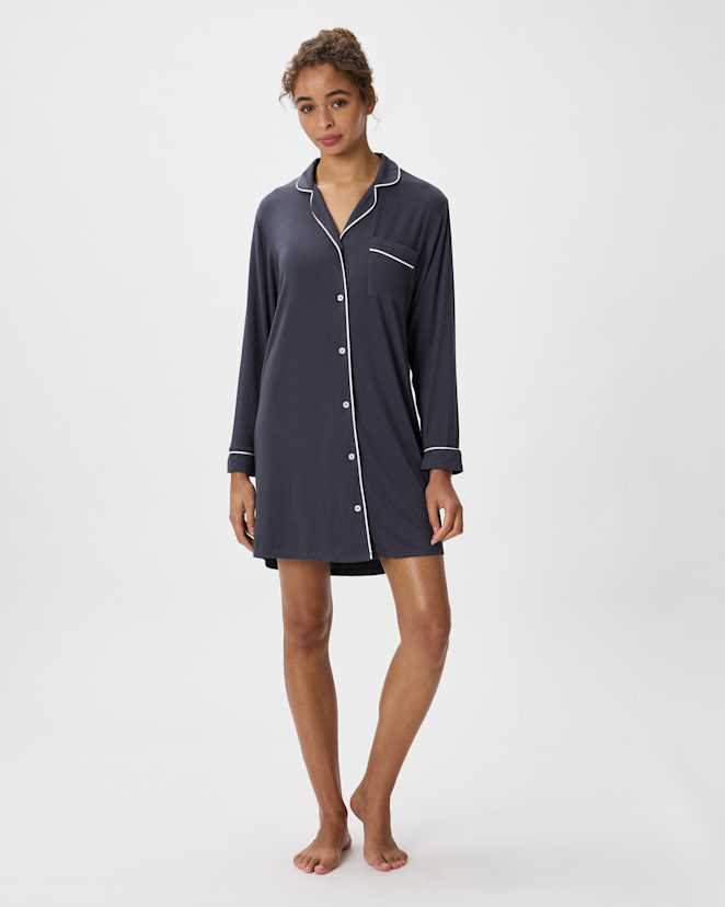 Graphite Bamboo Jersey Sleep Shirt