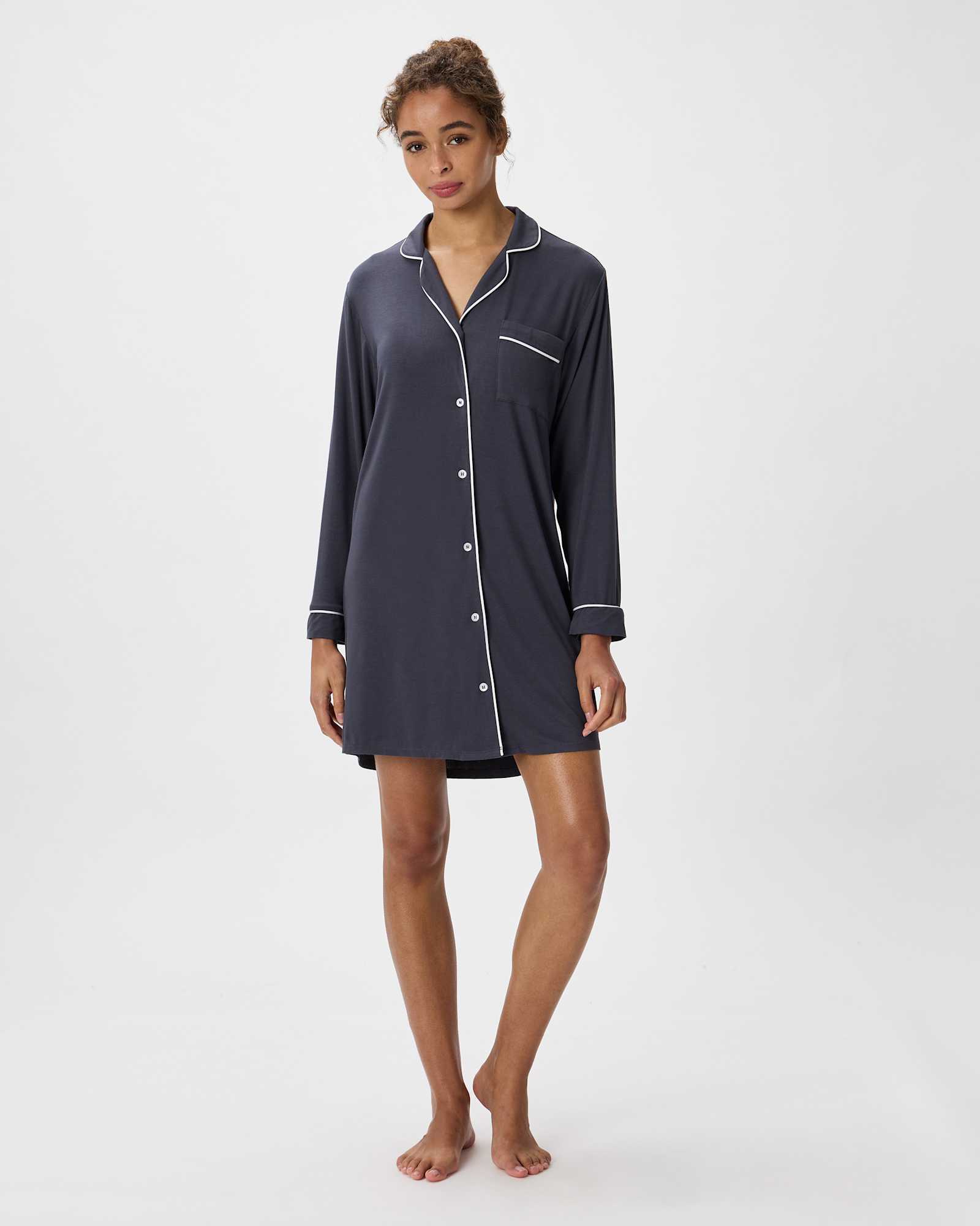 Graphite Bamboo Jersey Sleep Shirt