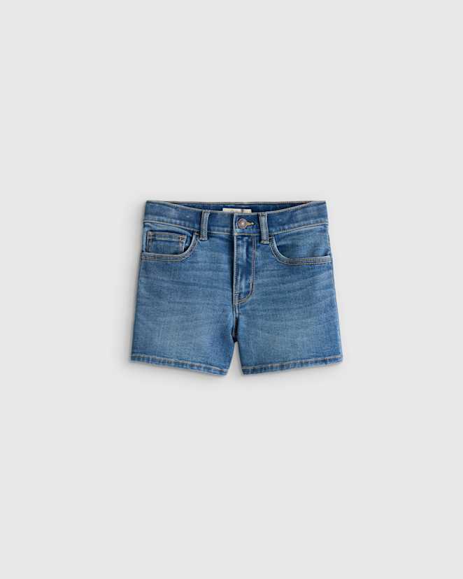 Medium Wash Girls Stretch Denim Short