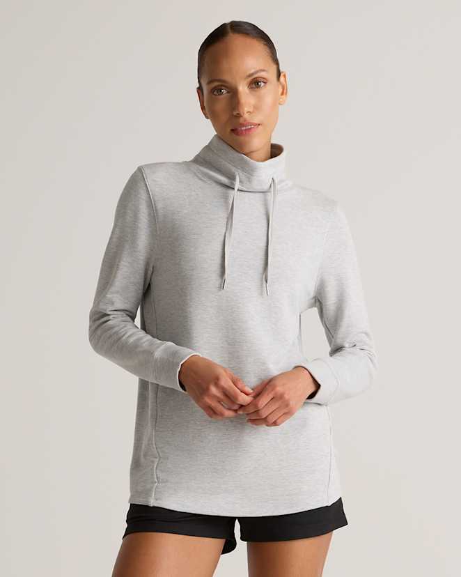 Heather Grey SuperSoft Fleece Mock Neck Pullover