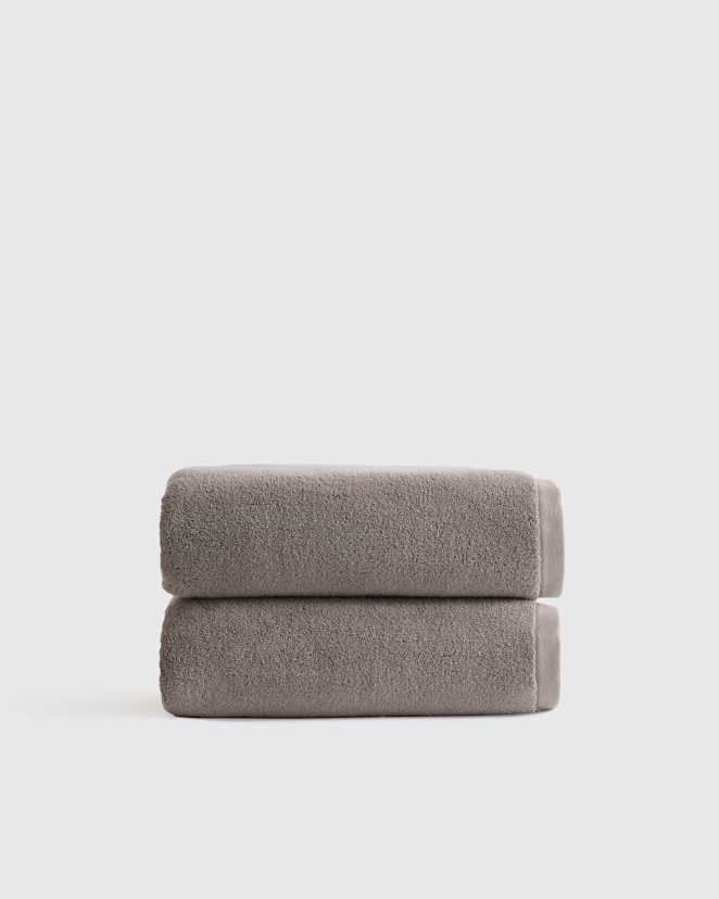 Heather Brown Plush Organic Turkish Cotton Bath Towel (Set of 2)