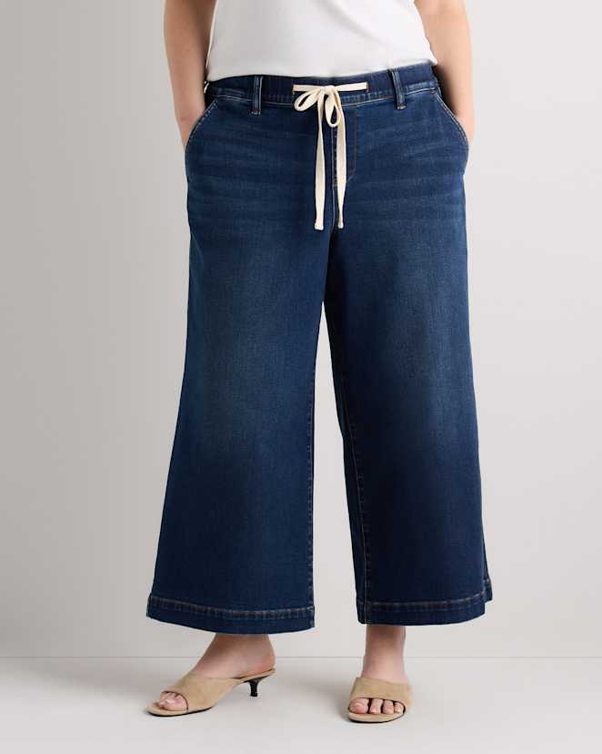 Midnight Blue Mia Wide Leg Crop Jeans