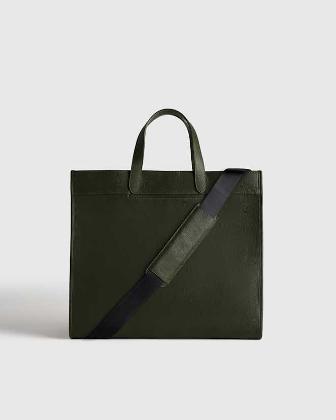Dark Olive Excursion Italian Leather Tote