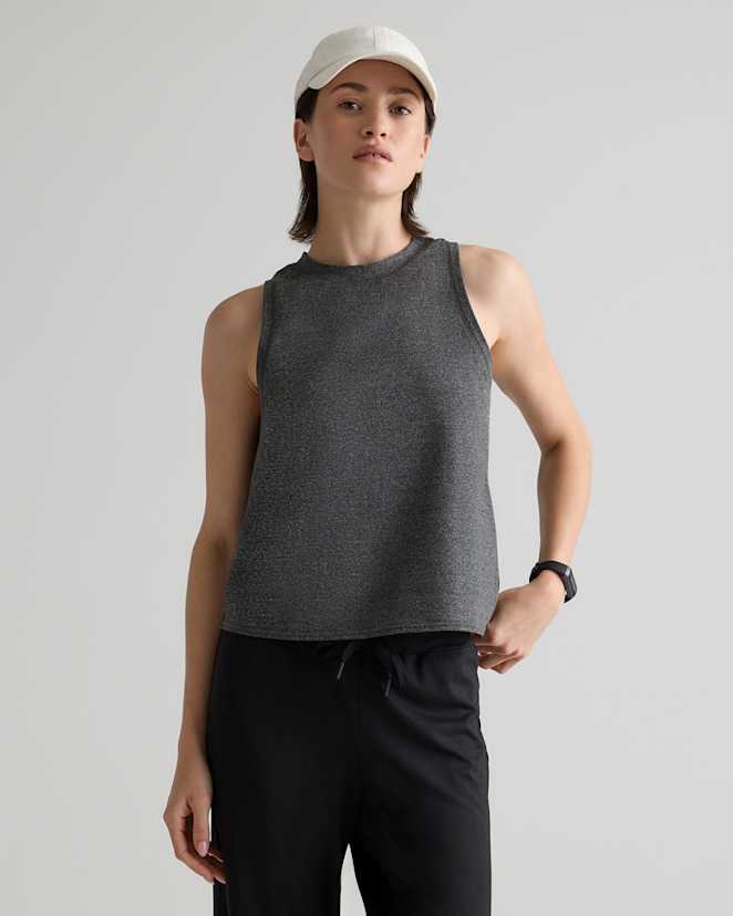 Charcoal Flowknit Breeze High-Neck Tank