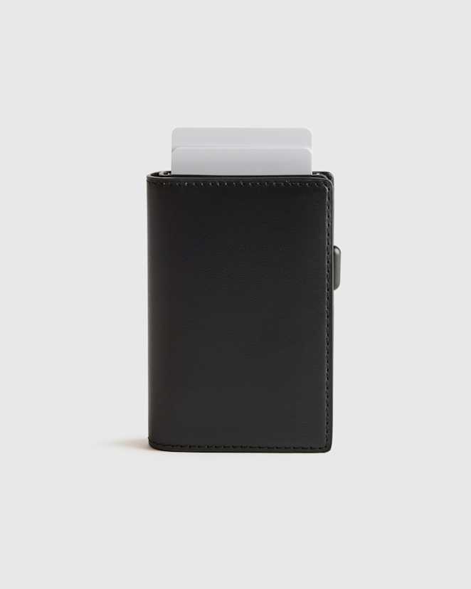 Black Italian Leather RFID Card Holder