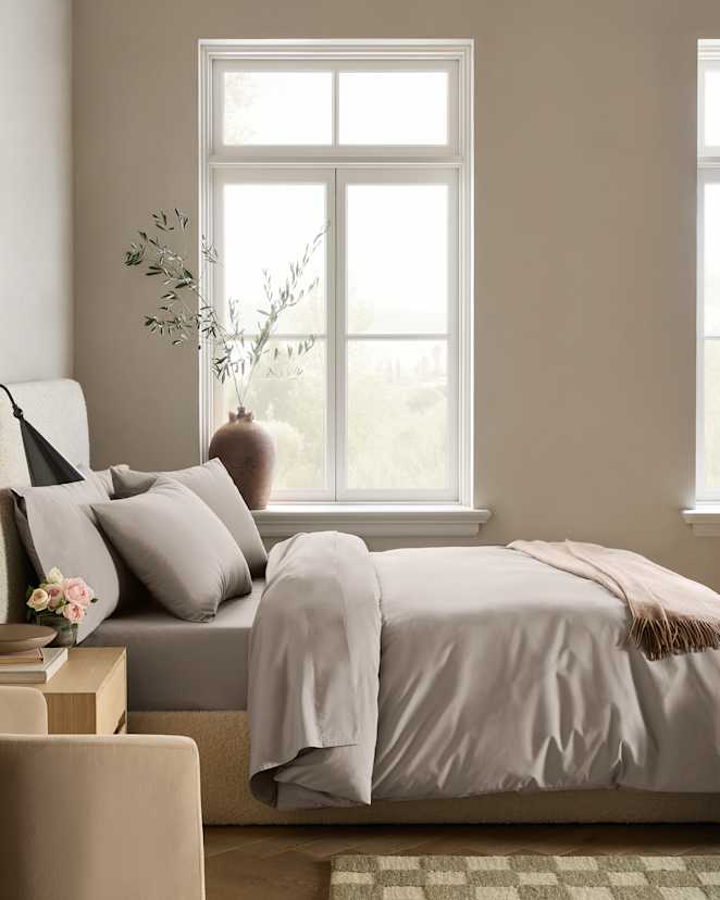 Dove Classic Organic Percale Duvet Cover