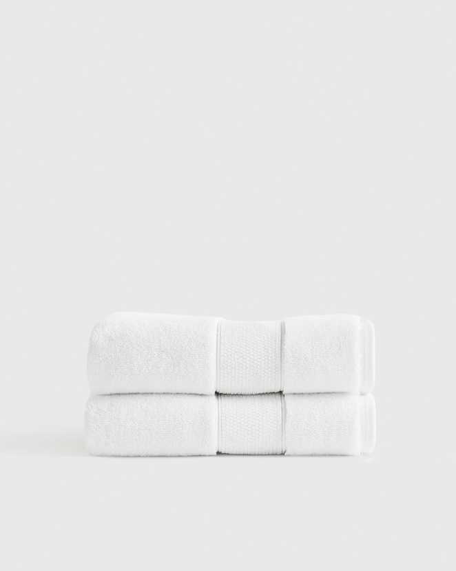 White Classic Organic Turkish Cotton Hand Towel (Set of 2)