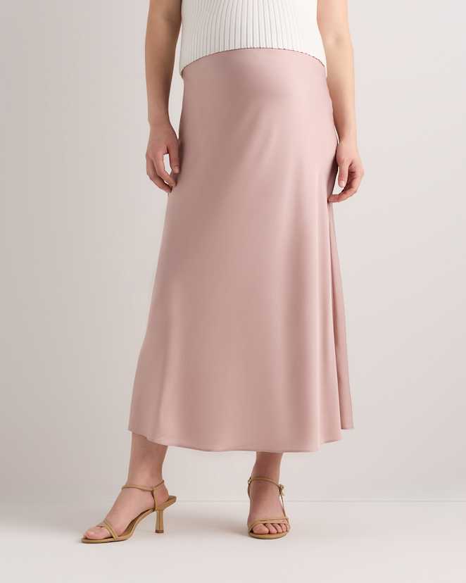 Vintage Pink Washable Stretch Silk Maternity Skirt