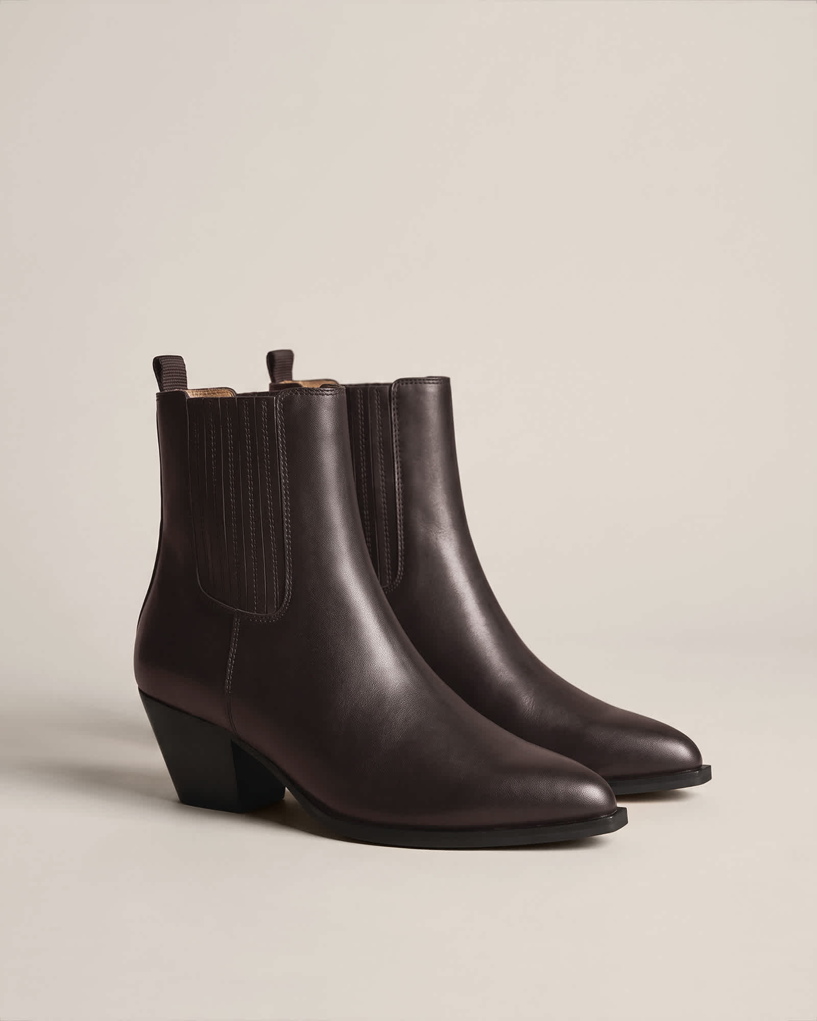 Coffee Bean Italian Leather Western Chelsea Ankle Boot