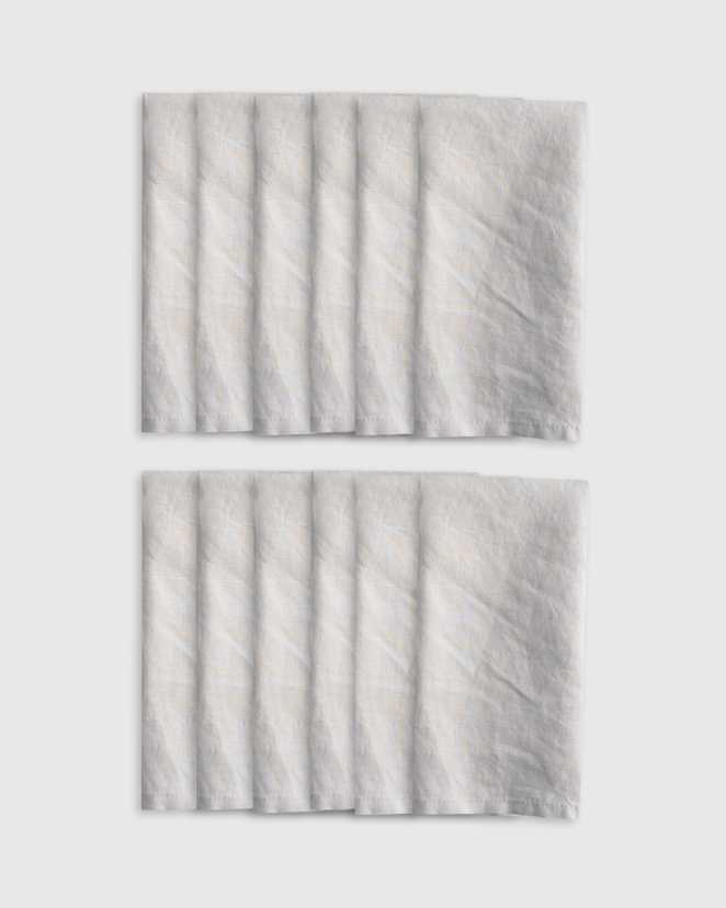 Light Grey European Linen Napkins (Set of 12)