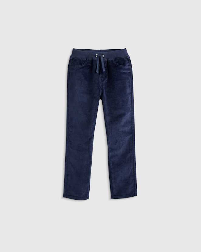 Deep Navy Organic Cotton Stretch Corduroy Pull-on Pant