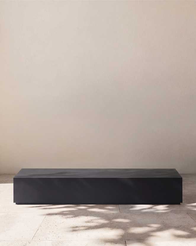 Dark Charcoal Powder-Coated Aluminum Outdoor Coffee Table