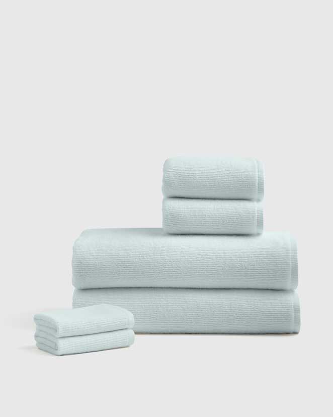 Mist Turkish Ribbed Quick Dry Bath Sheet Bundle