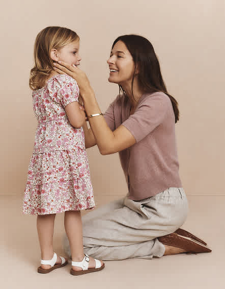 Heather Vintage Pink Mongolian Cashmere Short Sleeve Cardigan