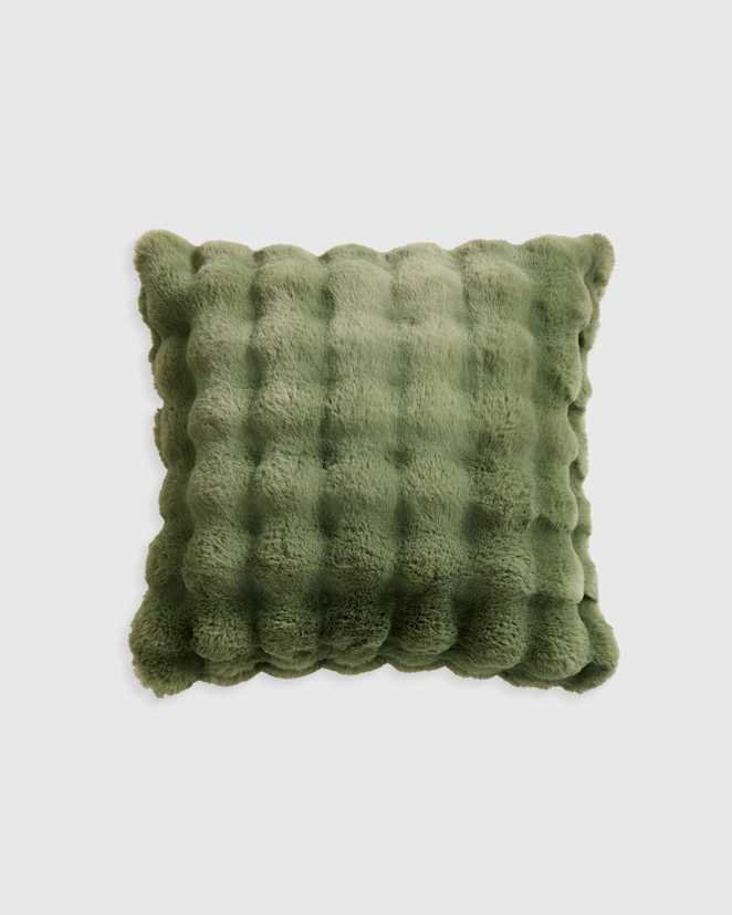 Forest Ruched Faux Fur Pillow Cover