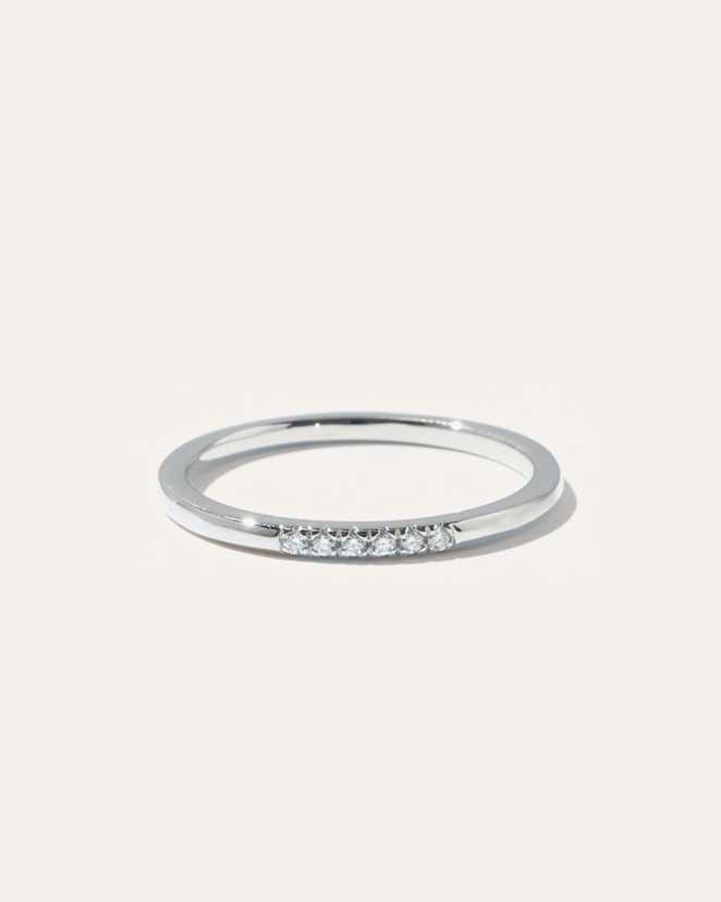 White Gold 14K Gold Diamond Line Ring
